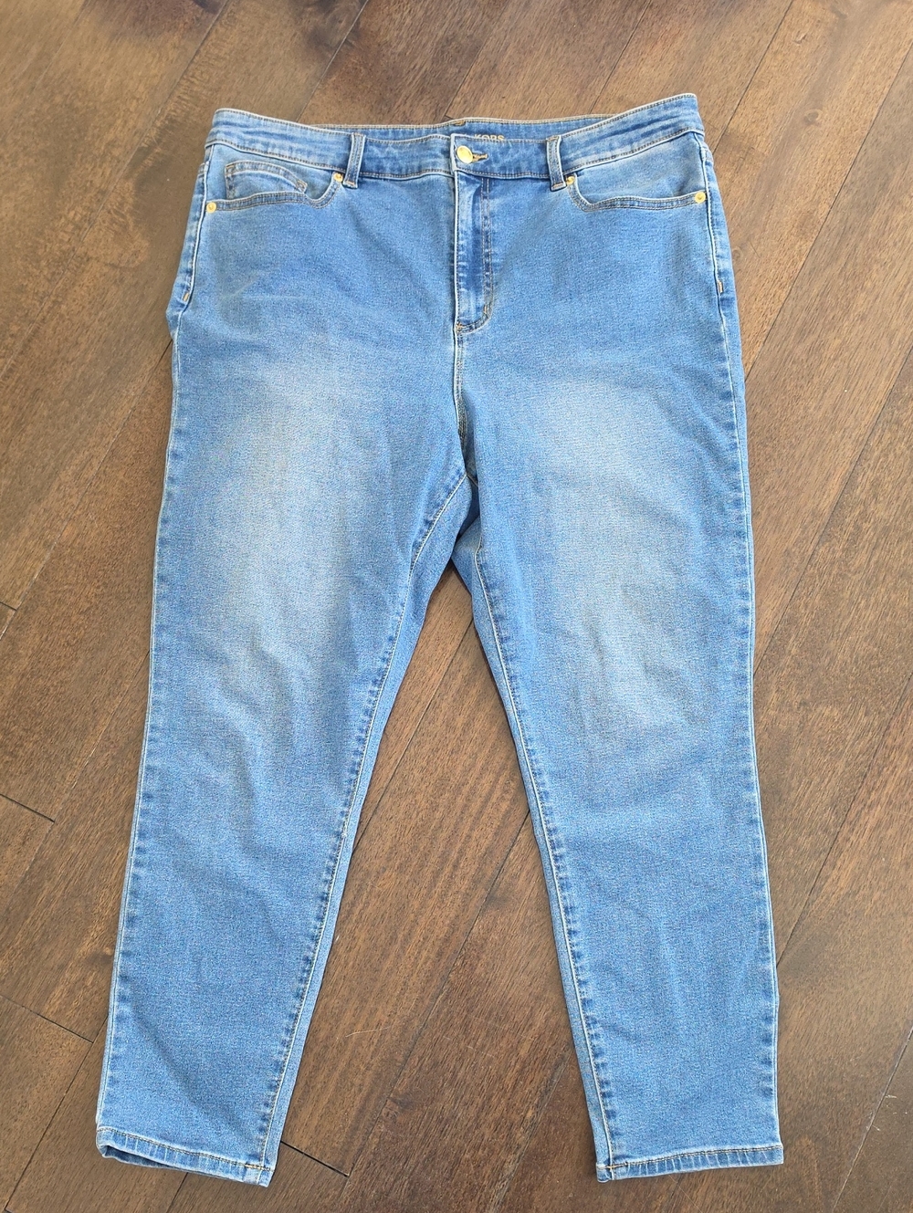 Michael Kors High Rise Ankle Jeans Light Wash Denim Women's Size 16 Stretch